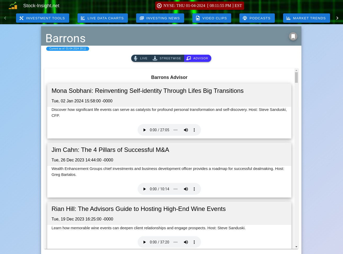 Latest Investment Podcasts from Barrons