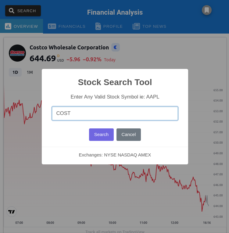 Search Company Fundamentals by Stock Ticker