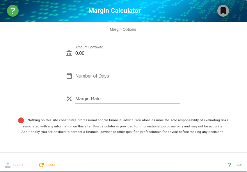 Options Margin Calculator