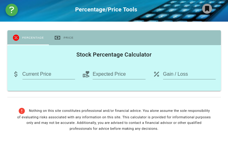 Stock Percentage & Price Calculator