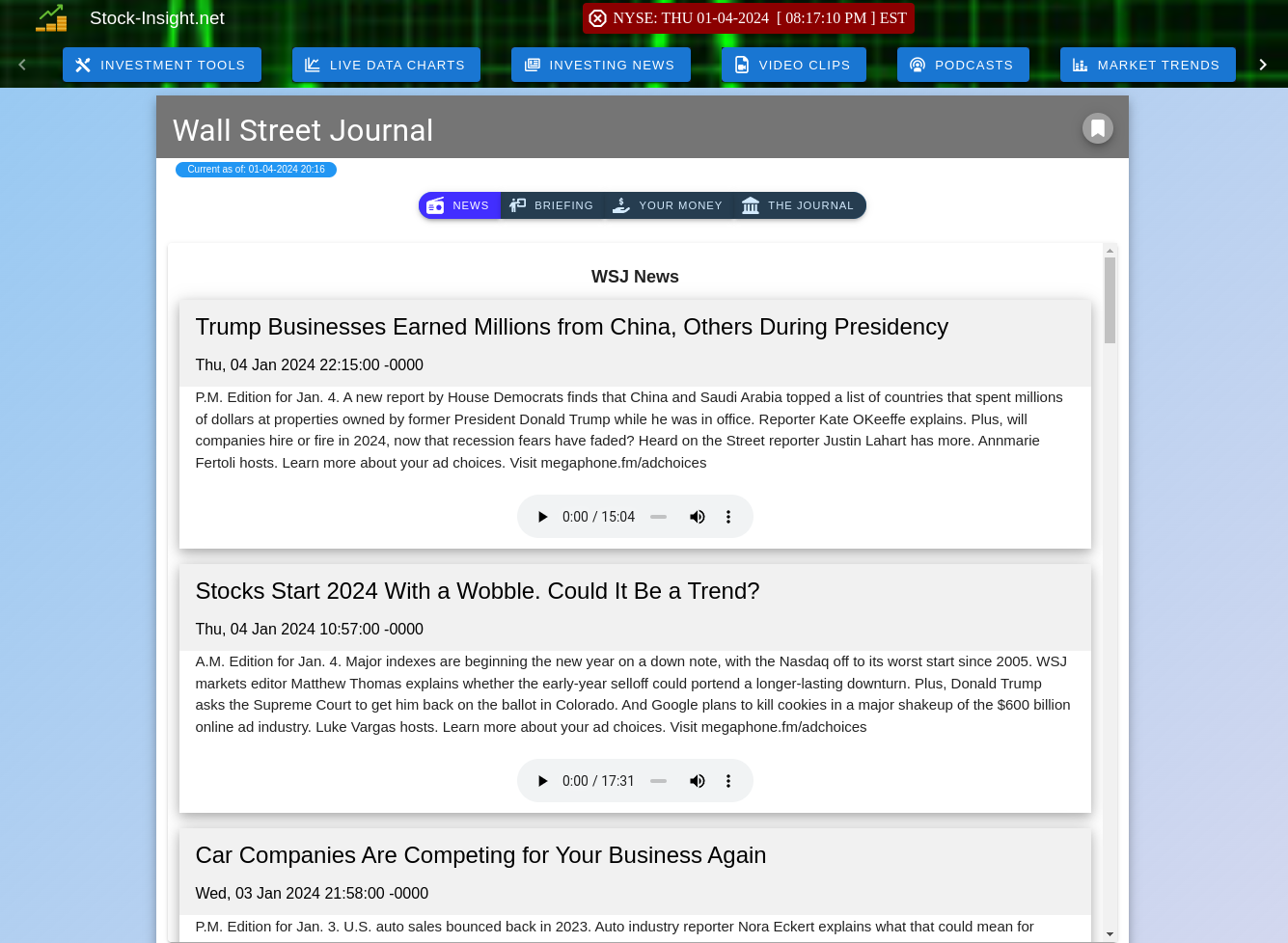 Latest News & Stock Market Podcasts from WSJ