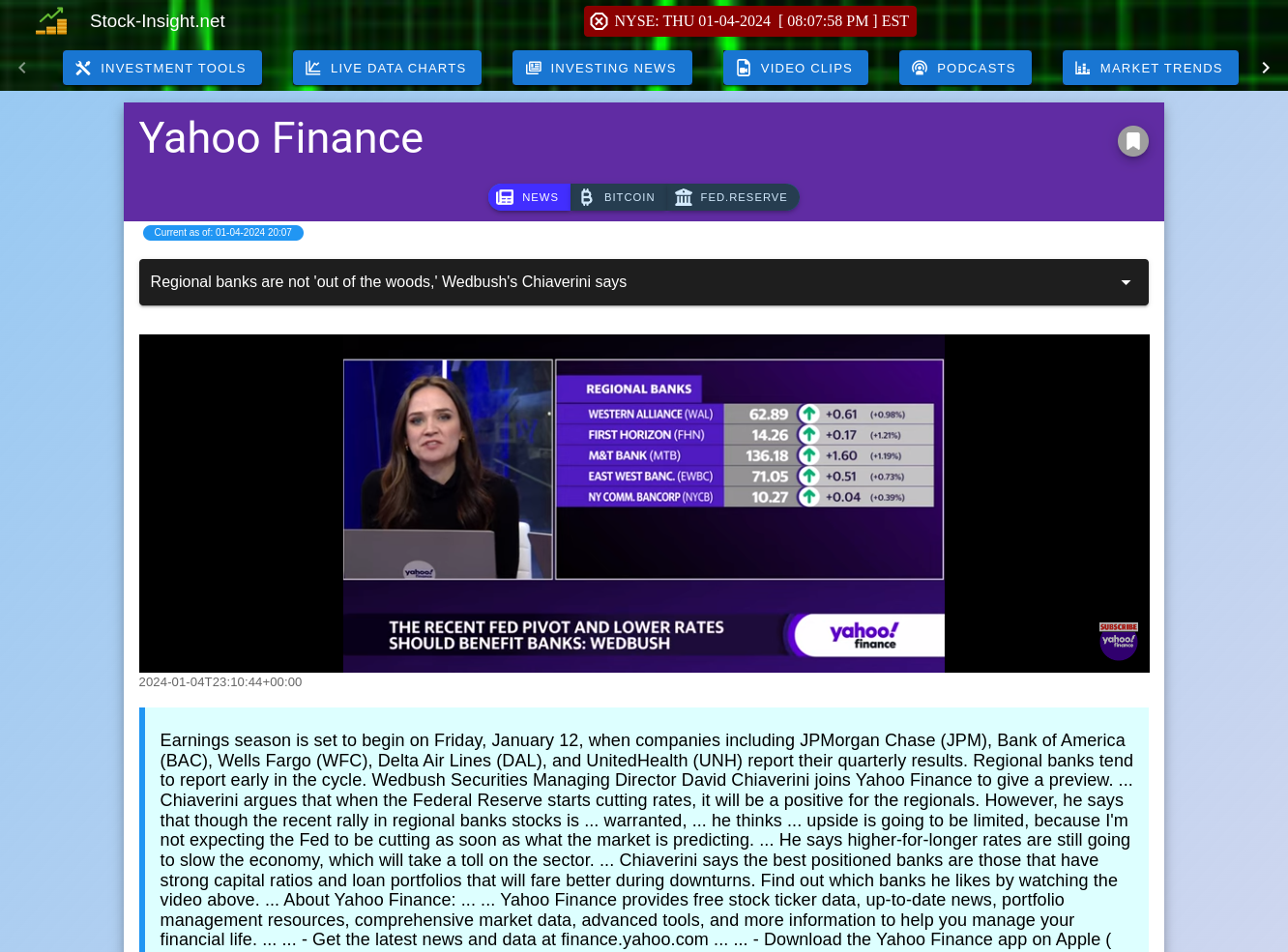 Latest Yahoo Finance Market News